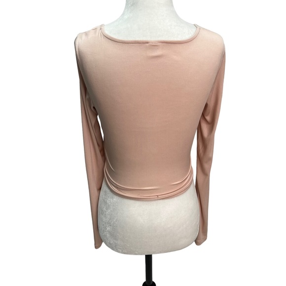 Aritzia Vida Cropped V-Neck Long Sleeve Top Size S - Picture 7 of 11